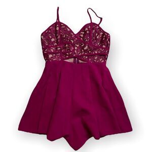 Angel biba size 8 Burgundy romper see measurements fits like 0